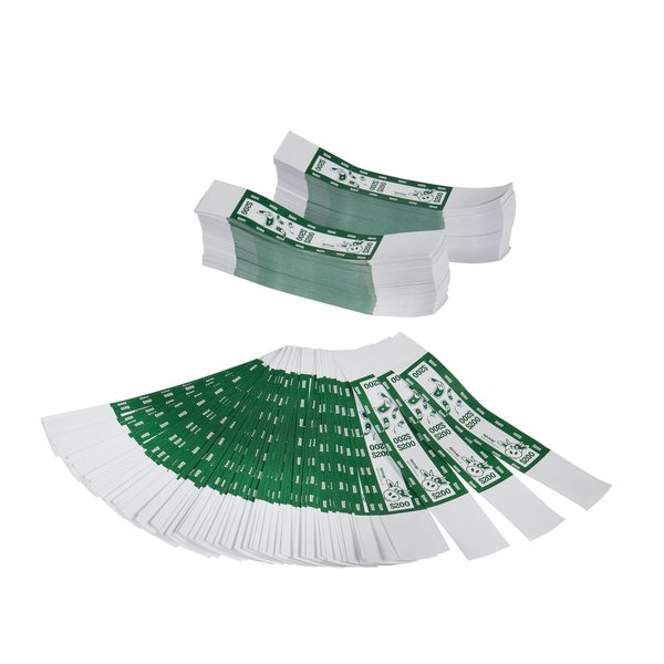 Moolah Self-Sealing Currency Bands, Green, $200, Pack of 1000 729200200